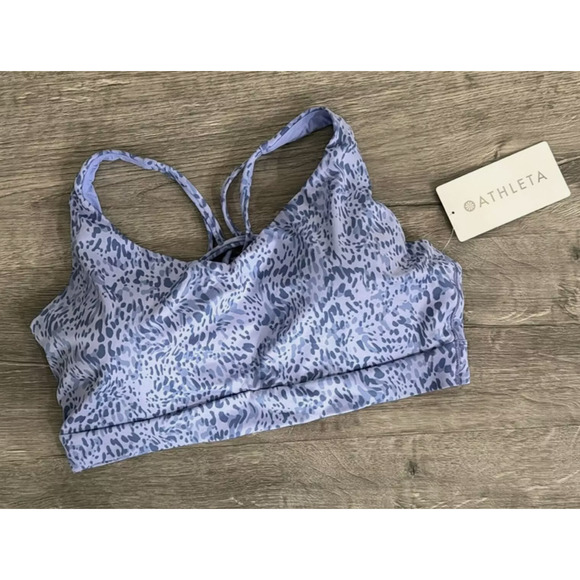 Athleta Solace Printed‎ Bra D-DD Periwinkle Blue 3X NWT $54 Performance Wicking - Picture 4 of 6